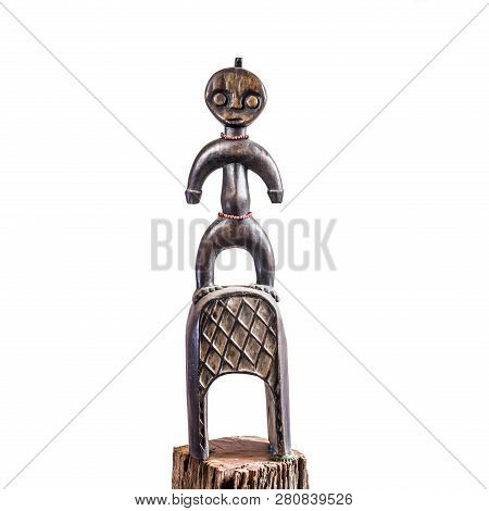 African Ethnic Wood Carving From Baule Ethnic - Ivory Coast