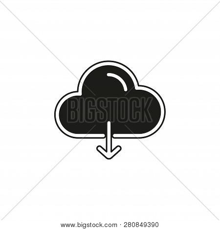 Simple Cloud Download. Flat Pictogram - Simple Icon