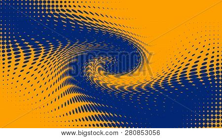 Abstract Duotone Background . Swirll Wave Halftone Texture . Trendy Synthwave Cyberpunk Gradient Des