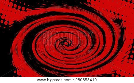 Hypnosis Halftone Psychedelic Art . Graphic Trendy Syntwave Swirl Background.