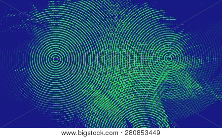 Hypnosis Halftone Psychedelic Art . Graphic Trendy Syntwave Swirl Background.