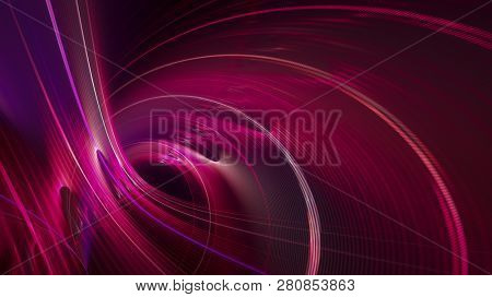 Abstract red background element on black. Fractal graphics. Composition of glowing lines and mption blur traces. Movement and innovation concept.