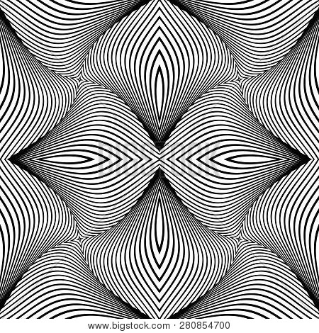 Seamless Op Art Pattern. Lines Texture. Vector Art.