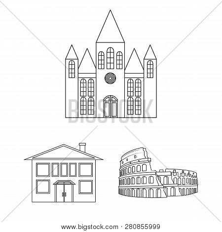 Vector Design Of Building And City Icon. Set Of Building And Business Stock Vector Illustration.