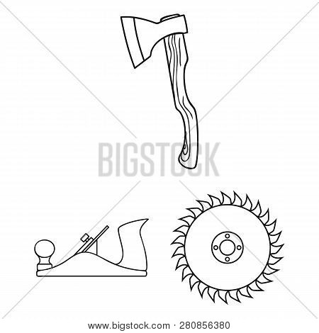 Isolated Object Of Tool And Construction Symbol. Set Of Tool And Carpentry Vector Icon For Stock.