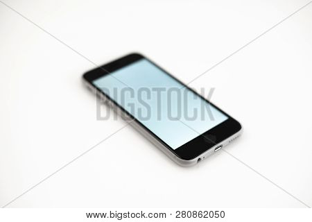 Black Mobile Phone On White Background, Pattern