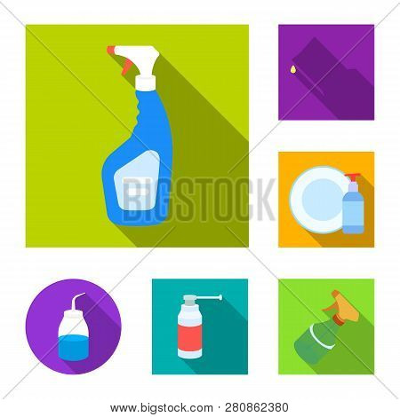 Isolated Object Of Sprayer And Liquid Icon. Collection Of Sprayer And Pesticide Stock Vector Illustr