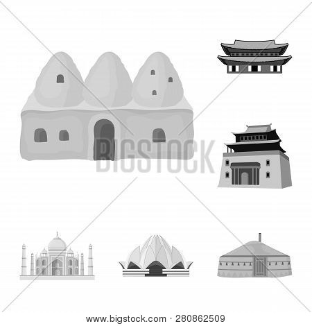 Isolated Object Of  And Town  Sign. Collection Of  And House Vector Icon For Stock.