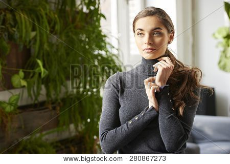 Attractive Young Woman Indoor Portrait