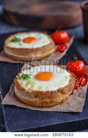 Buns Filled With Chhese Melded Butter And Yolk, Close View