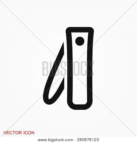 Nail Clippers Icon Logo, Illustration, Vector Sign Symbol For Design