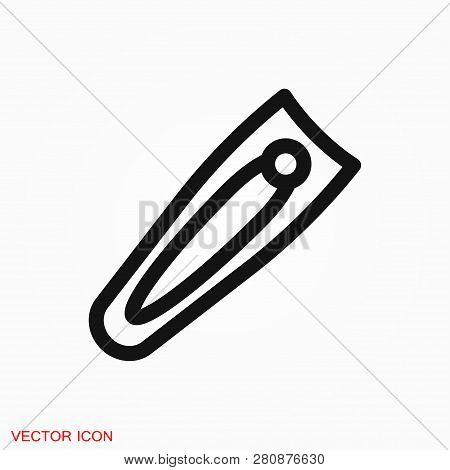 Nail Clippers Icon Logo, Illustration, Vector Sign Symbol For Design