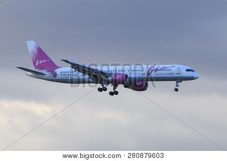 Airplane Boeing 757-230 Vim Airlines Landing In Tenerife Aiport