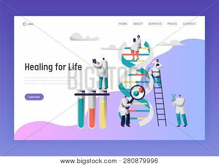 Medical Laboratory Test Dna Data Landing Page. Medical Pharmaceutical Service Equipment For Genome R