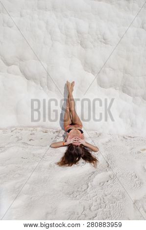 Perfect View. Dead Sea Salty Shore. Sexy Girl. Cotton Castle In Southwestern Turkey. Summer Vacation