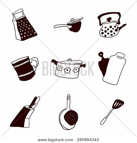 Kitchen Stock Pans And Not Only Doodles Vector Work