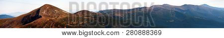 Panoramic View Of Mount Hoverla Or Goverla, Ukraine Carpathian Mountains