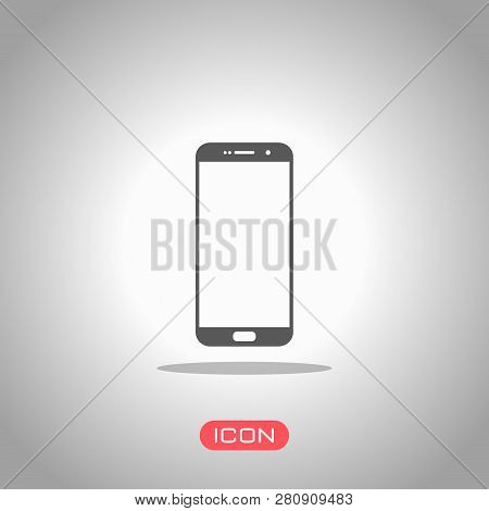 Sellphone Icon. Icon Under Spotlight. Gray Background