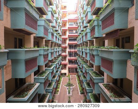 Anyer, Indonesia - June 27, 2018: The Exterior Of Marbella Anyer Hotel, A Spanish-style Building Ove