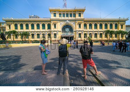 Ho Chi Minh City, Vietnam - 01, 2019: Post Office Or The Saigon Central Post Office Is A Post Office