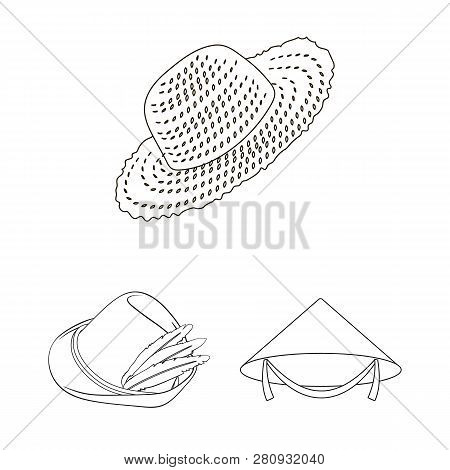 Vector Design Of Hat And Cap Symbol. Set Of Hat And Model Vector Icon For Stock.
