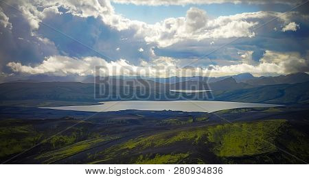 Landscape Of Lakagigar Valley And Langisjor Lake In Central Iceland