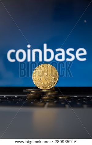 Tula, Russia - January 27, 2019: Coinbase - Buy Bitcoin And More, Secure Wallet Mobile App On The Di