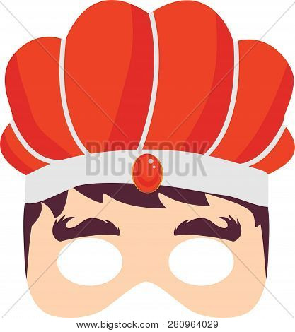 Purim Story Characters Masks For Kids -can Be Usrd For Kids Activity, Party, Family -vector
