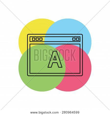 Seo Web Flat Icon Adwords Advertising, Browser. Thin Line Pictogram - Outline Stroke