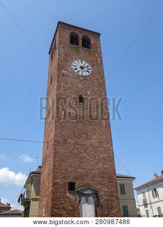 Crescentino, Vercelli, Piedmont, Italy: The Municipal Tower, Medieval Monument