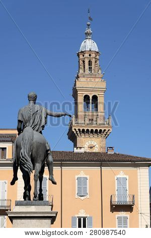 Casale Monferrato, Alessandria, Piedmont, Italy: The Square Known As Piazza Giuseppe Mazzini