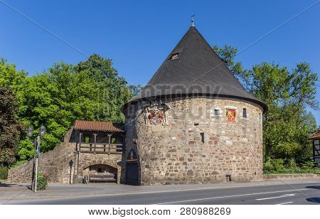Historic Rotunde Defence Tower In Hann. Munden, Germany