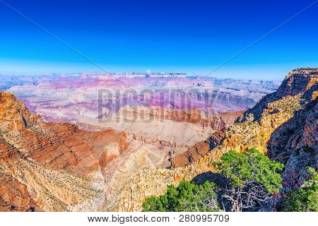 Amazing Natural Geological Formation - Grand Canyon In Arizona, Southern Rim.