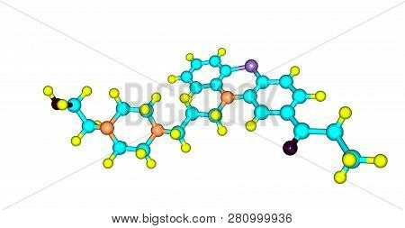 Carfenazine Molecular Structure Isolated On White