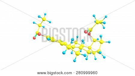 Estradiol Dipropionate Molecular Structure Isolated On White