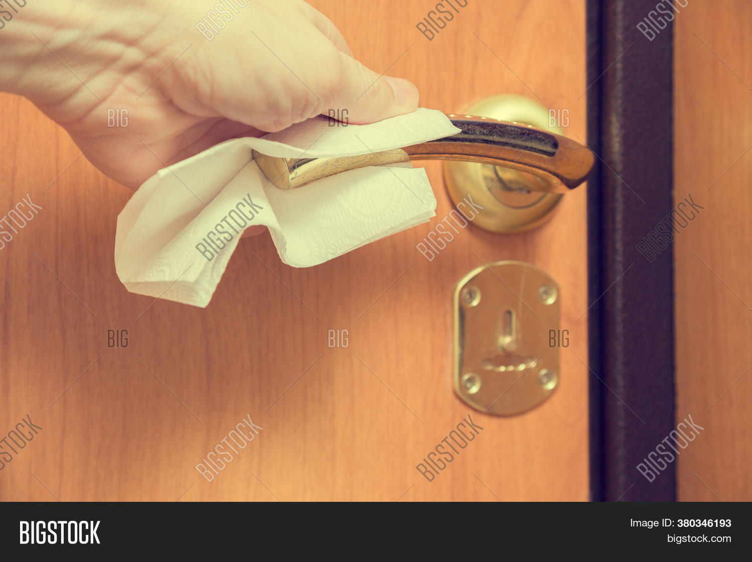Napkin On Door Handle Image & Photo (Free Trial) Bigstock