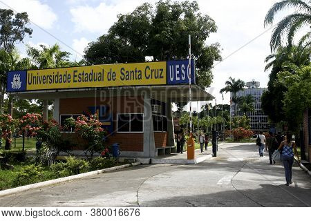 Ilheus, Bahia / Brazil - June 3, 2011: Entrance Gate Of Santa Cruz State University (uesc) In The Ci