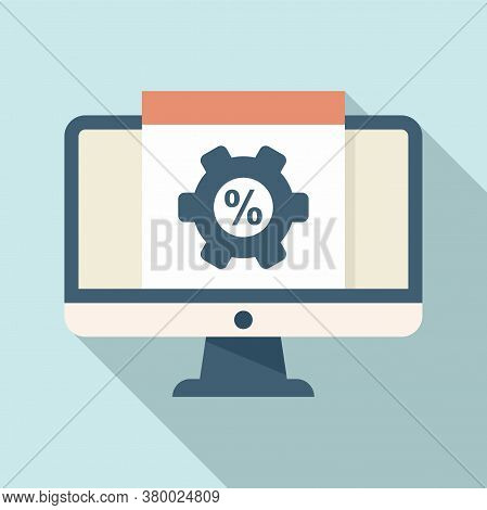 Monitor Conversion Rate Icon. Flat Illustration Of Monitor Conversion Rate Vector Icon For Web Desig