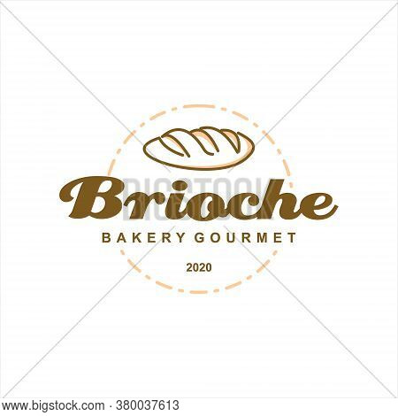 Bakery Logo Brioche Pastry Badge Template. Organic Bread Shop Vector And Label Design Inspiration