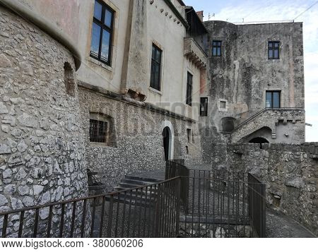 Venafro, Italy - August 7, 2020: The Pandone Castle Of Venafro