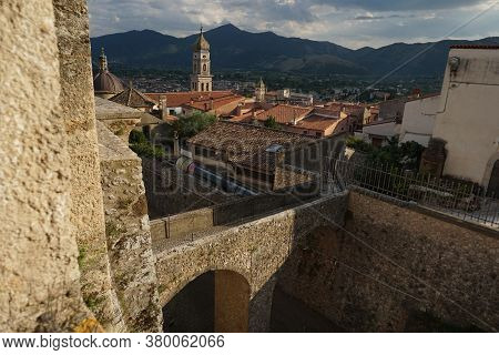 Venafro, Italy - August 7, 2020: Panorama Of The City Of Venafro In The Province Of Isernia From The