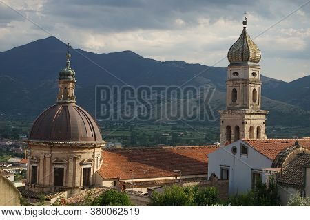 Venafro, Italy - August 7, 2020: Panorama Of The City Of Venafro In The Province Of Isernia From The