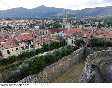 Venafro, Italy - August 7, 2020: Panorama Of The City Of Venafro In The Province Of Isernia From The