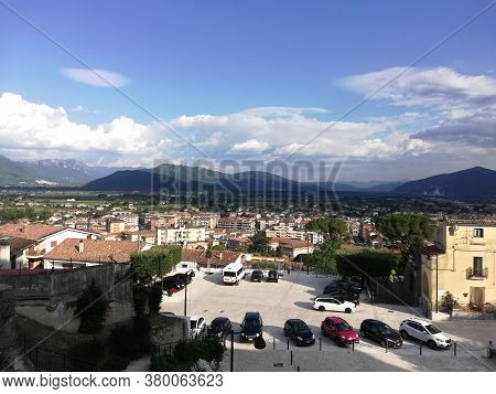 Venafro, Italy - August 7, 2020: Panorama Of The City Of Venafro In The Province Of Isernia From The