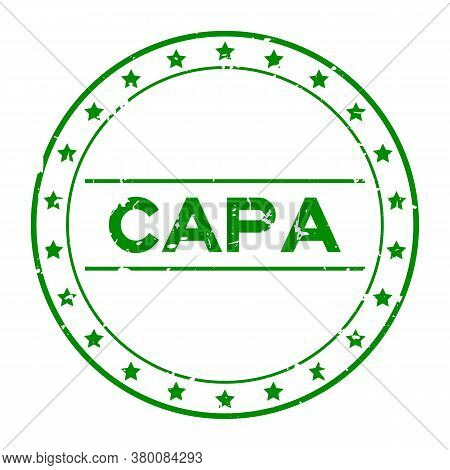 Grunge Green Capa (abbreviation Of Corrective Action And Preventive Action) Word Round Rubber Seal S