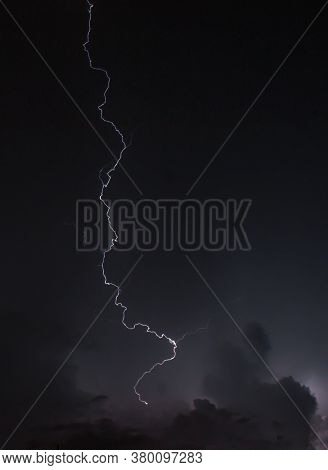 Lightning And Lightning During Thunderstorm Nigth Dark