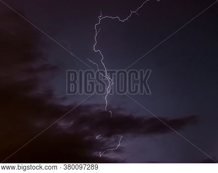 Lightning And Lightning During Thunderstorm Nigth Dark