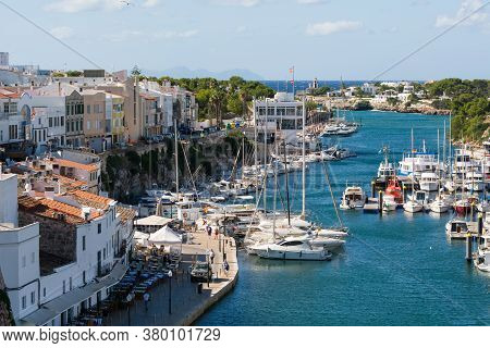 Menorca, Spain - October 15, 2019: The Yacht Port, Ciutadella De Menorca, Menorca, Spain