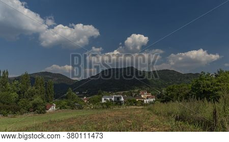 Sunny Blue Sky Day In Valley Of River Labe In Sebuzin Village