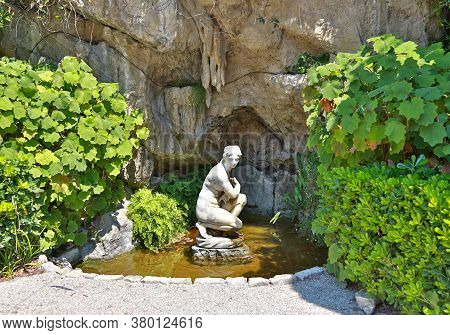 Nice, France- June 17, 2014: Sculpture In The Landscape Garden Villa Ephrussi De Rothschild In Saint